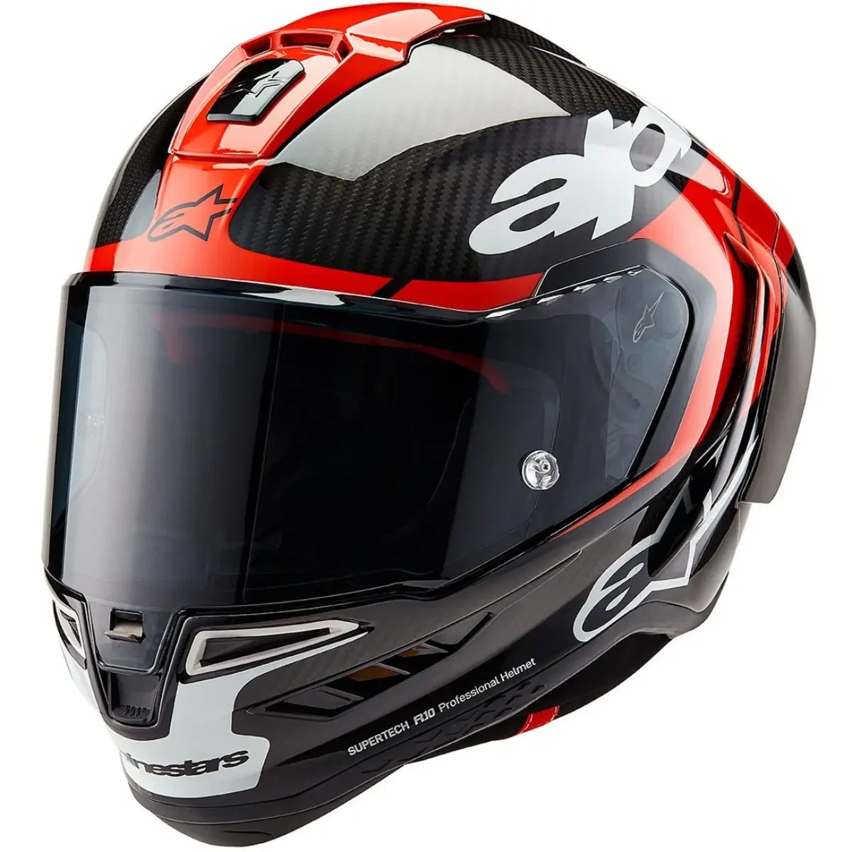 Capacete Alpinestars Supertech R10 Element Preto/Branco/Vermelho